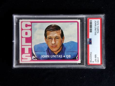 Johnny Unitas 1972 Topps Football Card 165 Psa 8 Nm Mt Colts Hof Qb