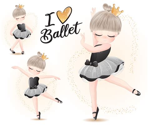 Cute Girl Ballerina Clipart With Watercolor Illustration Ph