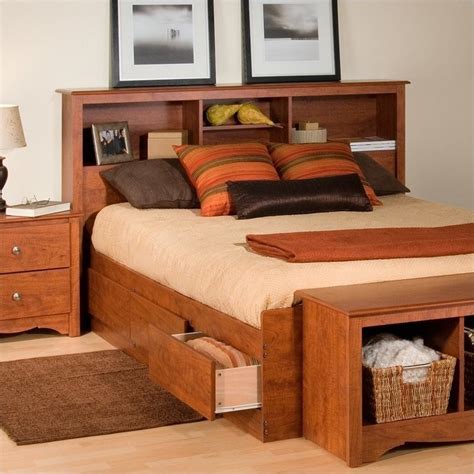 Cherry Full Wood Platform Storage Bed 4 Piece Bedroom Set Cbd 5600 3k