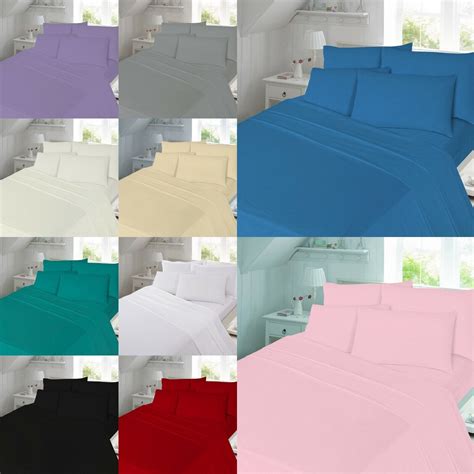 100 Brushed Cotton Plain Dyed Flannelette Flat Sheet Warm Soft Bed