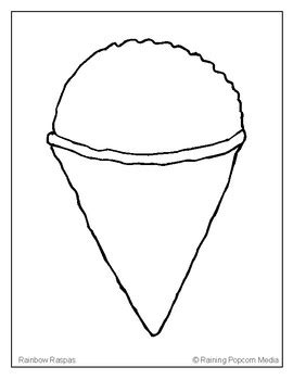 Select one of 1000 printable coloring pages of the category adult. Raspas (Snow Cone) Coloring Page by Raining Popcorn | TpT