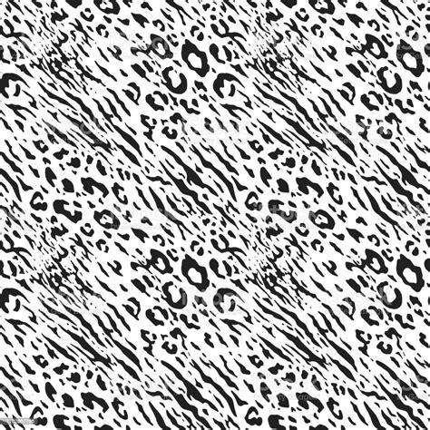 Seamless Vector Black And White Zebra Leopard Fur Pattern Stylish Wild