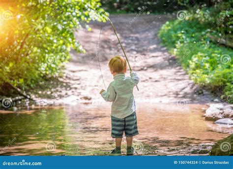 Kid Fishing Stock Photo Image Of Joyfull Expression 150744324
