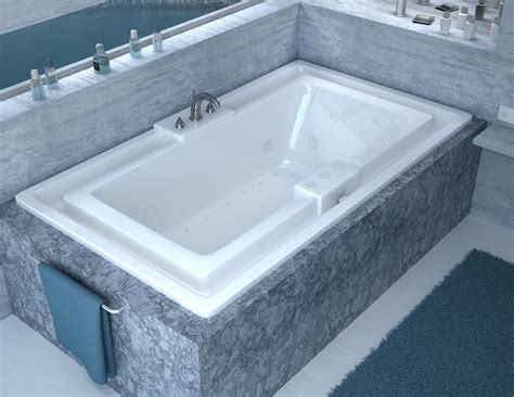 Venzi Grand Tour Celio 46 X 78 Endless Flow Air And Whirlpool Jetted Bathtub With Center Drain