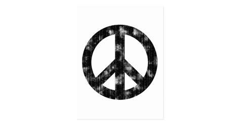 Peace Sign Black Distressed Postcard