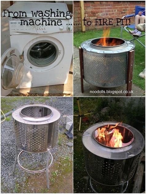 old washing machine drum repurposed as a fire pit that s impressive ”firepitfurniturediy
