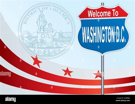 Road Sign Welcome To The Washington Dc Stock Vector Image And Art Alamy