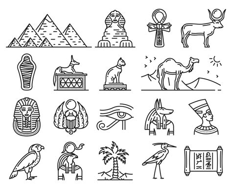 Ancient Egypt Gods Travel And Religion Symbols 16163917 Vector Art At