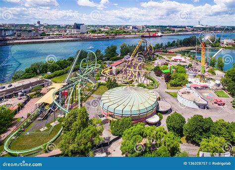 La Ronde Amusement Park In Montreal Canada Aerial View Stock Image