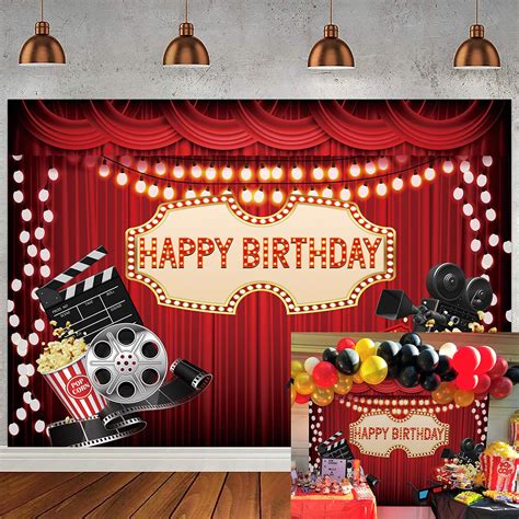 Buy Movie Night Backdrop Birthday Party Red Carpet Movie Theme