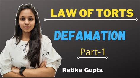 Defamation Part 1 Law Of Torts Youtube