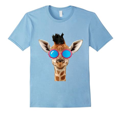 Funny Tshirt Of Cute Giraffe Wearing Glasses