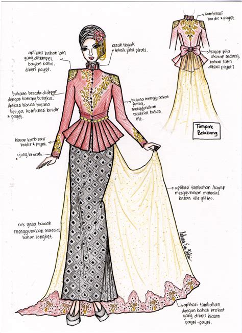 The Graceful Kebaya Desain Busana Sketsa Model Pakaian Pakaian Wanita