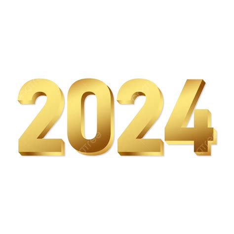 Selamat Tahun Baru 2024 Emas 3d Rendering Gambar Hd Vektor 2024 Tahun
