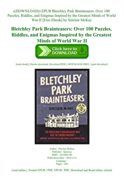 Download Epub Bletchley Park Brainteasers Over 100 Puzzles Riddles