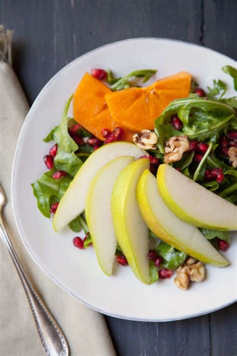 Pear Persimmon And Pomegranate Salad