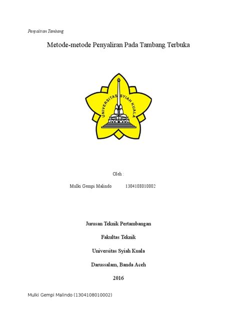 PDF Metode Metode Penyaliran Tambang Terbuka DOKUMEN TIPS