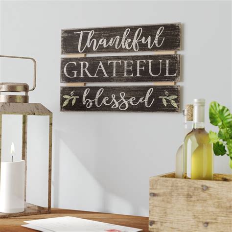 August Grove Thankful Grateful Blessed Wood Sign Wall Decor And Reviews