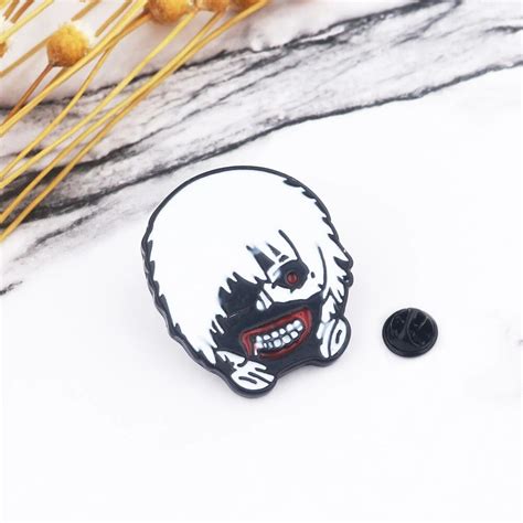 Tokyo Ghoul Enamel Pins Brooch Ken Kaneki Mask Badge Brooches For Women Men Lapel Pin Jewelry