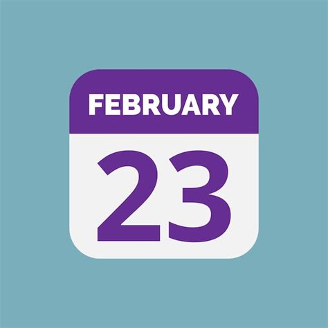 Premium Vector Flat 23 February Calendar Icon Stock Vector