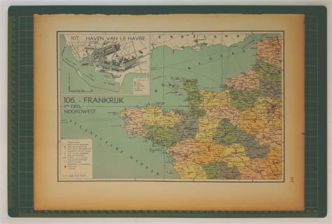 1941 Vintage West France Map Etsy