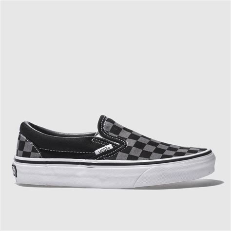 Womens Black And Grey Vans Classic Checkerboard Trainers Schuh
