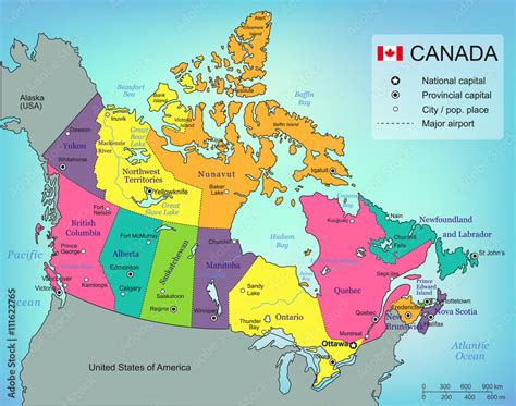 Vetor De Canada Map With Provinces All Territories Are Selectable