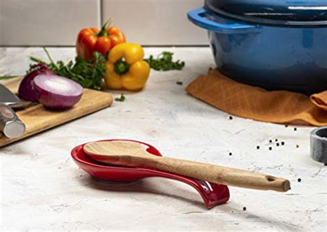 Spoon Rests Ceramic Make By Kook Set Of 2 Red Pricepulse
