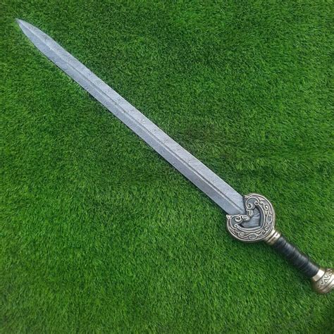 Fully Custom Handmade Forged Damascus Steel Viking Sword With Wood