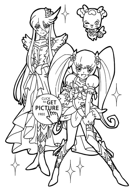 Nice Girl From Pretty Cure Coloring Pages For Kids