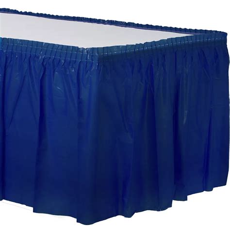 Navy Blue Plastic Table Skirt 168in X 29in Party City
