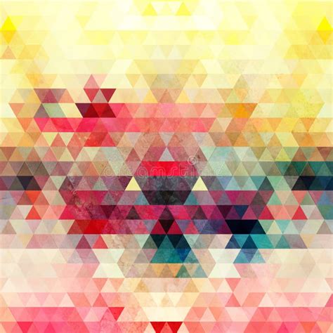 Watercolor Geometric Background With Triangles Stock Illustration