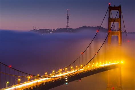 Golden Gate Bridge Sunrise With The Fog Rolling In Josh Denault
