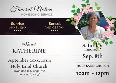 Premium Funeral Notice Template in Adobe Photoshop, Microsoft Word