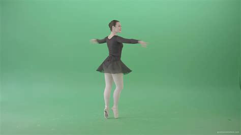 Ballet Art Ballerina Girl Spinning In Dance On Green Screen 4k Video Footage — 🟢 Green Screen Stock