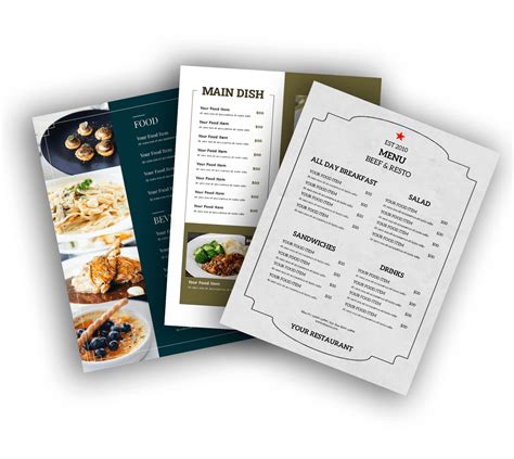 10 Restaurant Menu Templates