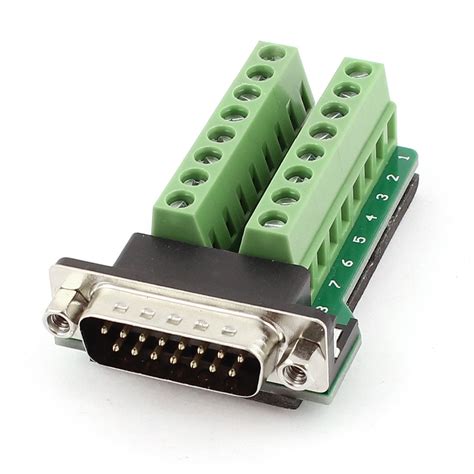 Db15 15pin D Sub Male Adapter Plate Rs232 To Terminal Connector Board