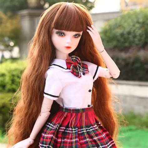 60cm original handmade bjd doll 1 3 fashion uniforms schoolgirl lifelike jointed dolls girl