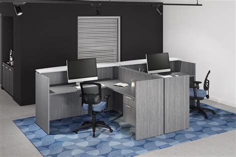 Modern 2 Person Reception Desk Madison Liquidators