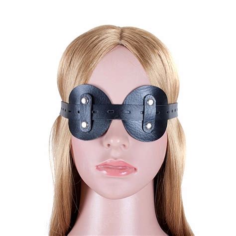 Goggles Round Blindfold Mask Soft Leather Attractive Adult Product Bondage For Couples Sex Toy