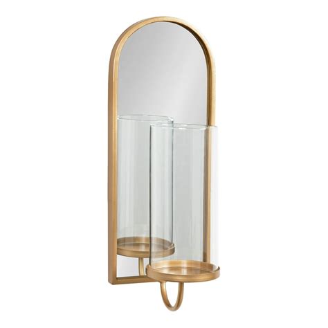 Kate And Laurel Ezerin Arched Mirror Wall Sconce 6 X 5 X 16 Gold