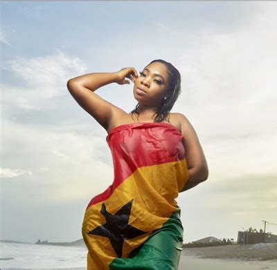 Curvy Actress Moesha Boduong Flashes Boobs Tips In Wet Ghanaian Flag