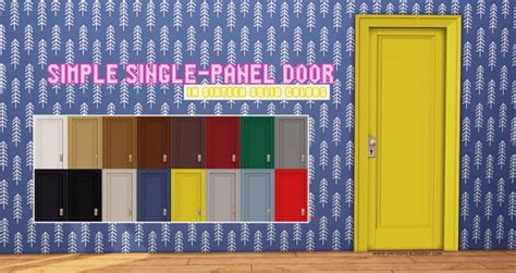 Solid Colors Simple Single Panel Door At Onyx Sims Sims 4 Updates