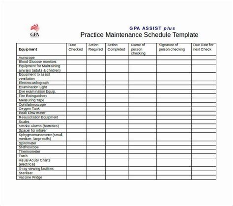 Preventative maintenance schedule creative images. Building And Property Preventative Maintenance Schedule - 11+ Preventive Maintenance Schedule ...