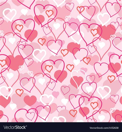 Valentines Day Hearts Seamless Pattern Background Vector Image