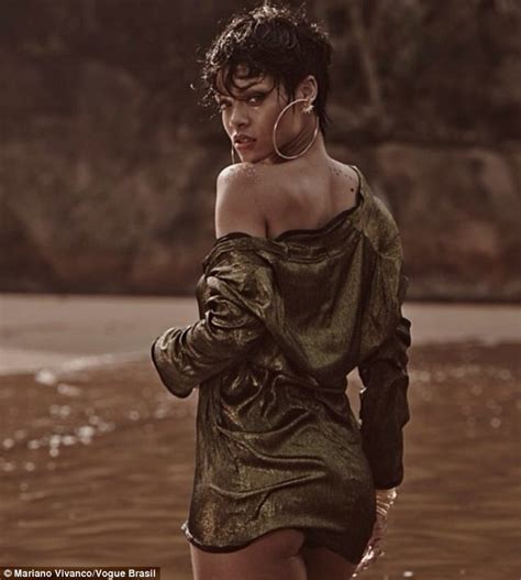 rihanna poses topless in racy new shoot for vogue brazil daily mail online