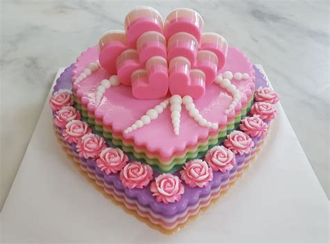 Yochanas Cake Delight Heart Jelly Cake