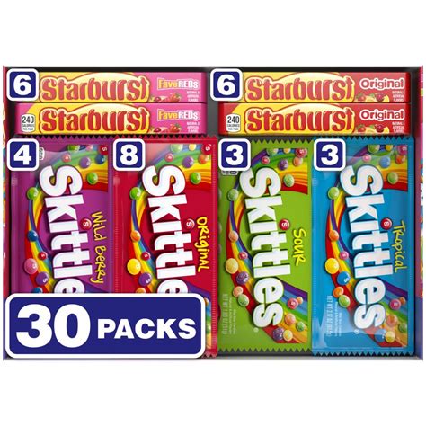 Buy Skittles And Starburst Variety Pack Full Size Chewy Candy Assortment