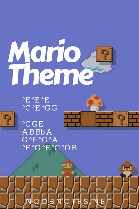 Super Mario Bros Theme Nintendo Music Notes For Newbies Piano Sheet Music Letters Piano