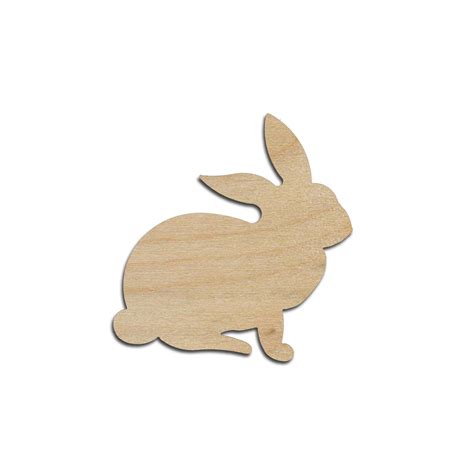 Rabbit Shape Wood Cut Out Unfinished Wooden Easter Bunny Animal Shape
